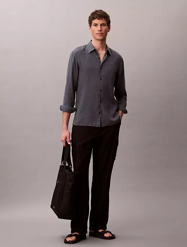 Solid Linen Blend Classic Shirt Solid Linen Blend Classic Shirt