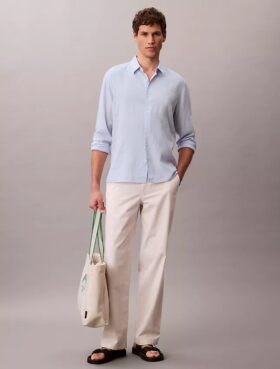 Solid Linen Blend Classic Shirt
