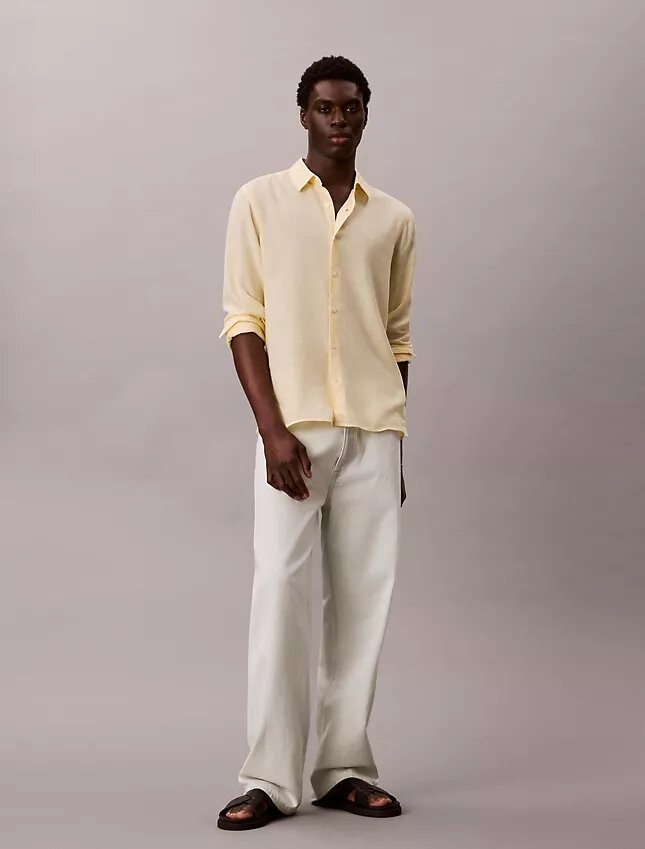 Solid Linen Blend Classic Shirt Solid Linen Blend Classic Shirt