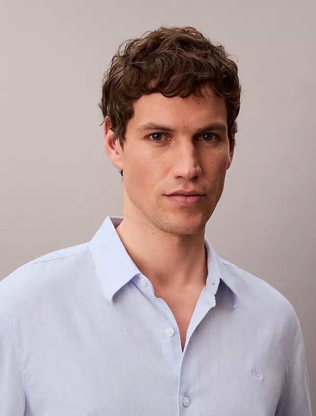 Solid Linen Blend Classic Shirt Solid Linen Blend Classic Shirt