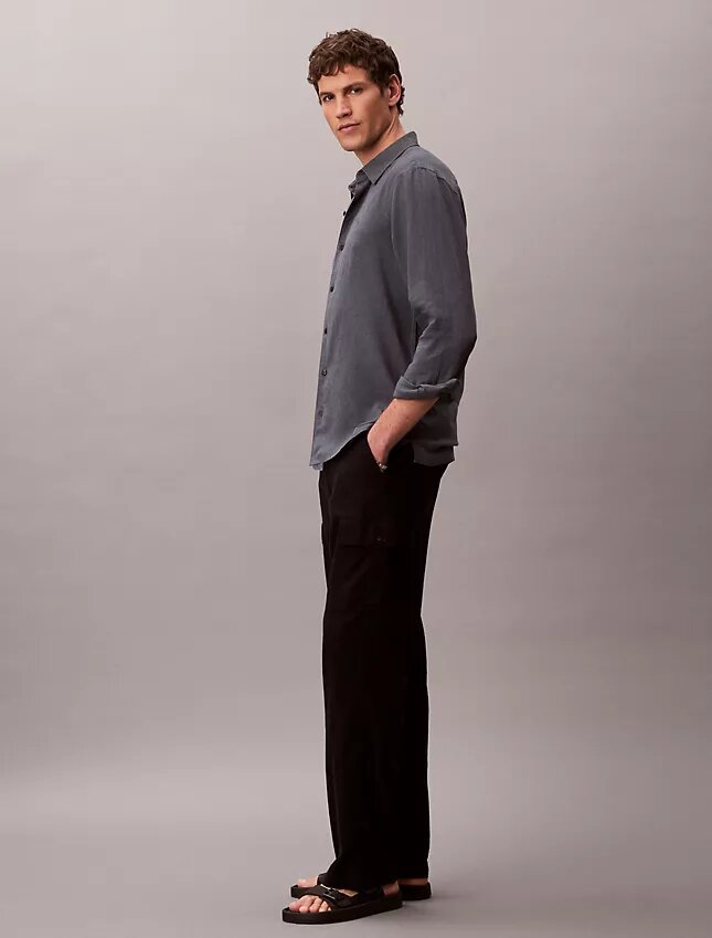 Solid Linen Blend Classic Shirt Solid Linen Blend Classic Shirt
