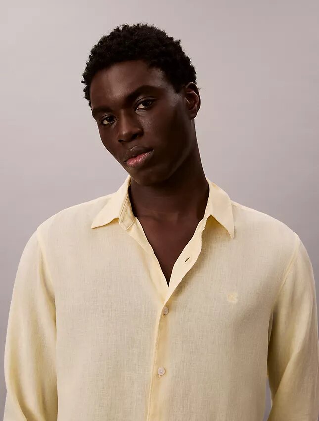 Solid Linen Blend Classic Shirt Solid Linen Blend Classic Shirt