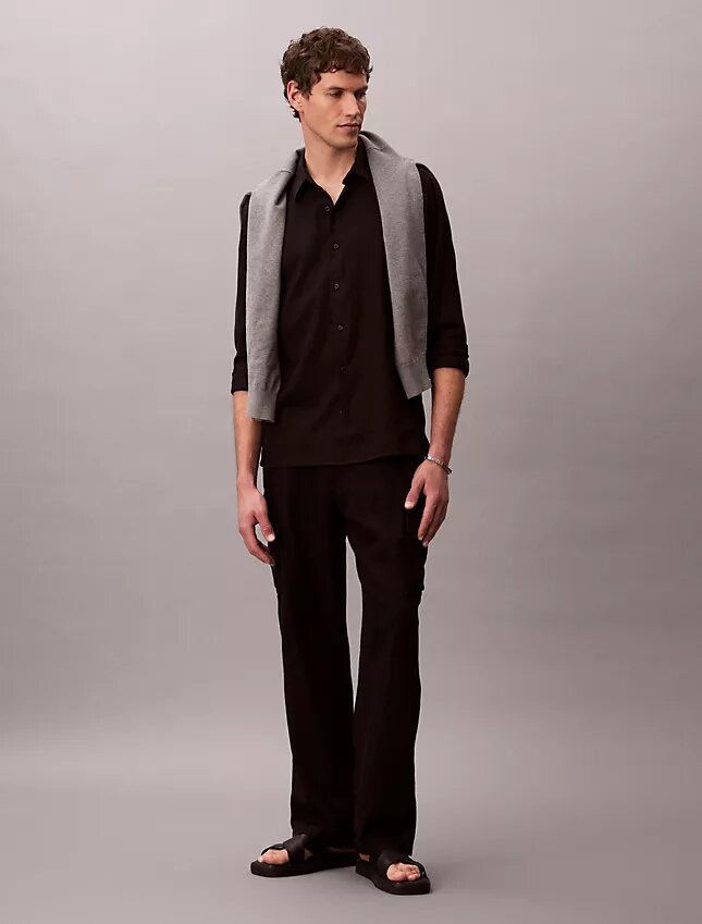 Solid Linen Blend Classic Shirt Solid Linen Blend Classic Shirt