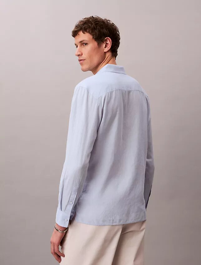 Solid Linen Blend Classic Shirt Solid Linen Blend Classic Shirt