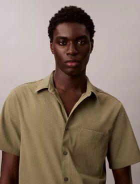 Solid Seersucker Classic Button-Down Shirt