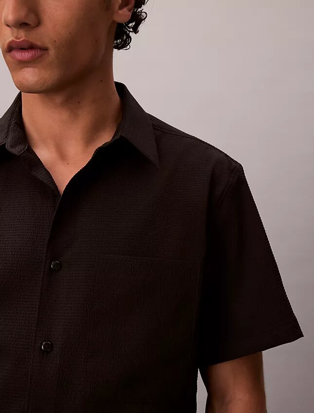 Solid Seersucker Classic Button-Down Shirt Solid Seersucker Classic Button-Down Shirt