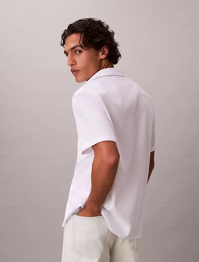 Solid Seersucker Classic Button-Down Shirt Solid Seersucker Classic Button-Down Shirt