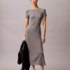 Solid Stretch Slim Midi Dress Solid Stretch Slim Midi Dress