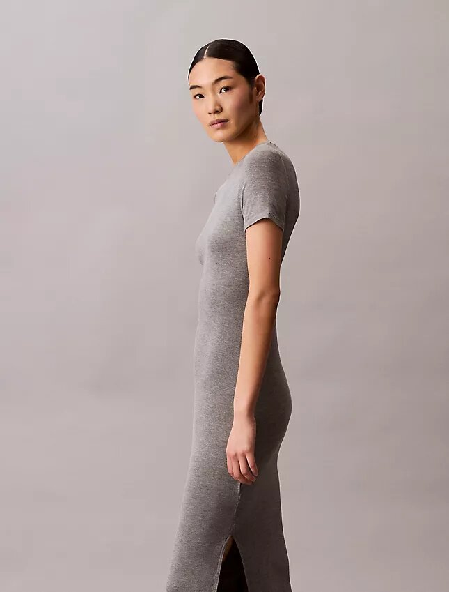 Solid Stretch Slim Midi Dress Solid Stretch Slim Midi Dress