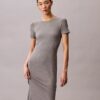 Solid Stretch Slim Midi Dress Solid Stretch Slim Midi Dress