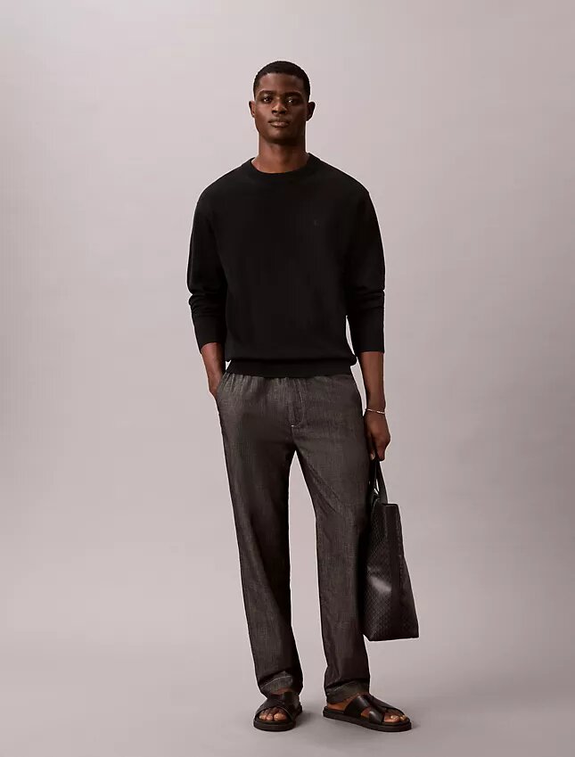 Straight Chambray Pull-On Pants Straight Chambray Pull-On Pants
