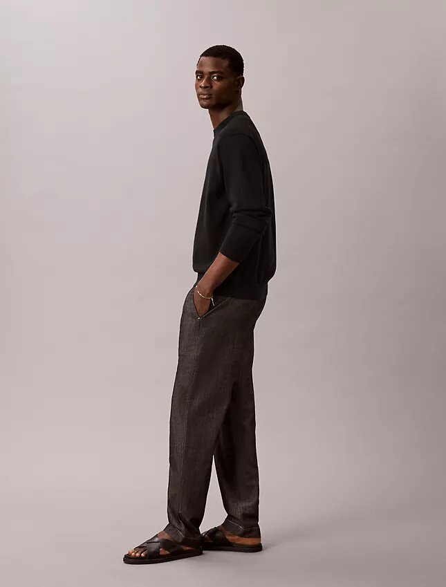 Straight Chambray Pull-On Pants Straight Chambray Pull-On Pants