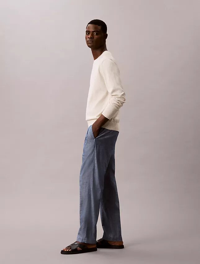 Straight Chambray Pull-On Pants Straight Chambray Pull-On Pants