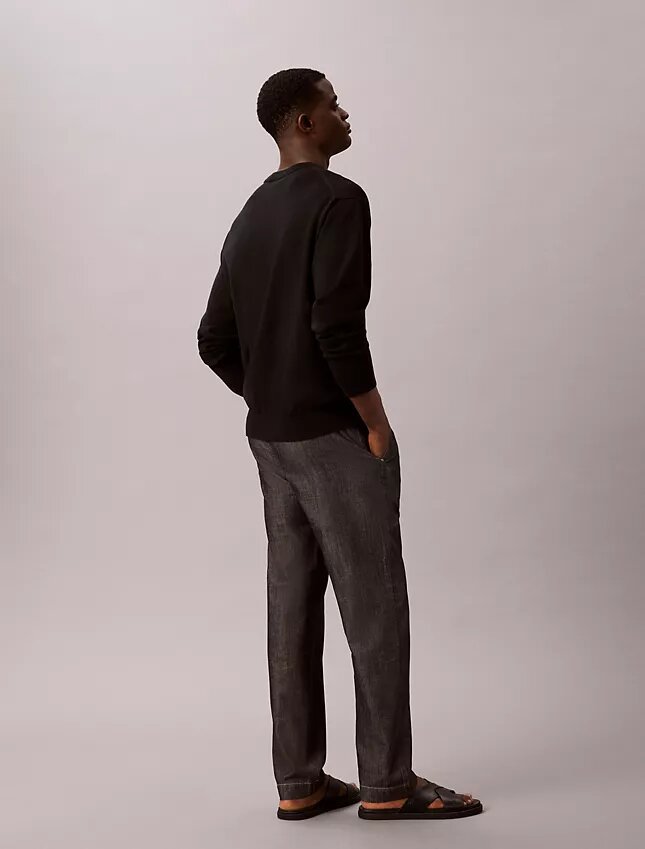 Straight Chambray Pull-On Pants Straight Chambray Pull-On Pants