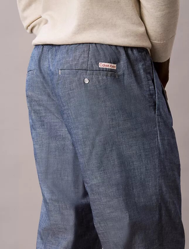Straight Chambray Pull-On Pants Straight Chambray Pull-On Pants