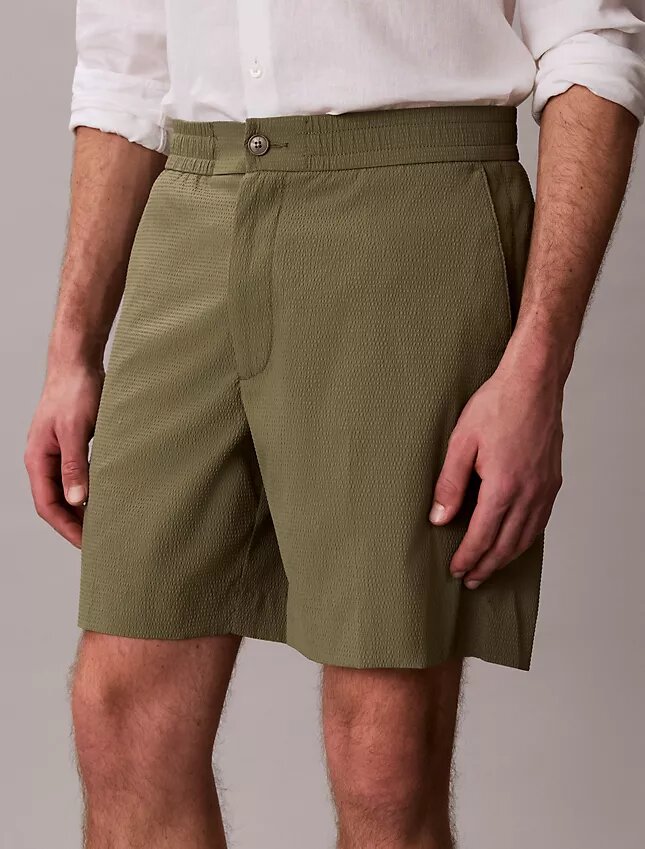 Straight Seersucker Elastic 7″ Shorts Straight Seersucker Elastic 7″ Shorts