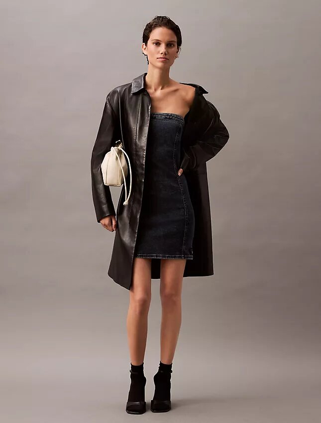 Strapless Denim Mini Dress Strapless Denim Mini Dress