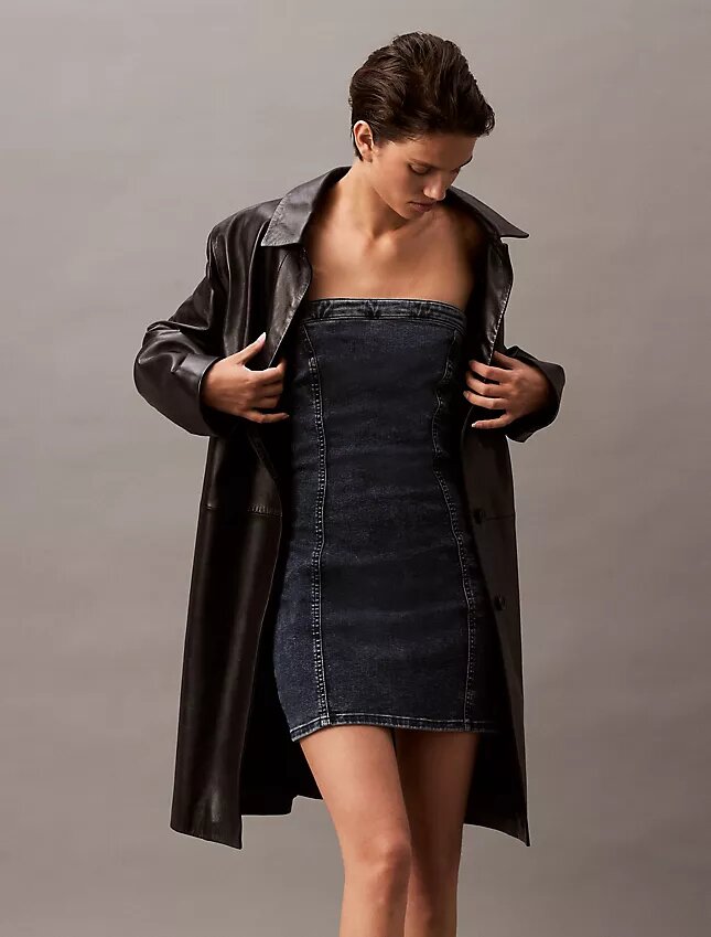 Strapless Denim Mini Dress Strapless Denim Mini Dress