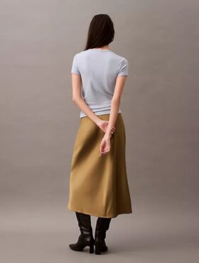 Stretch Satin Midi Skirt Stretch Satin Midi Skirt
