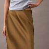 Stretch Satin Midi Skirt Stretch Satin Midi Skirt