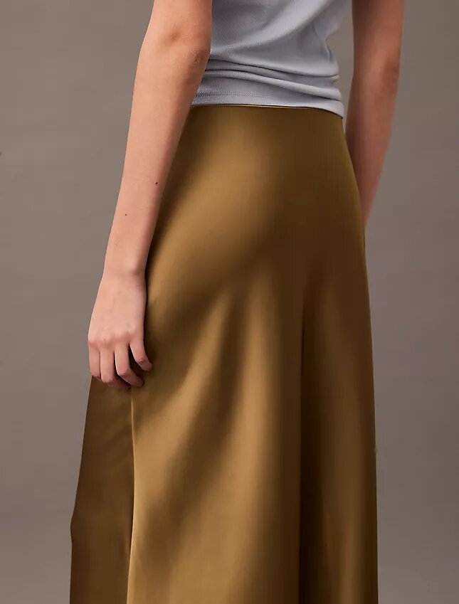 Stretch Satin Midi Skirt Stretch Satin Midi Skirt