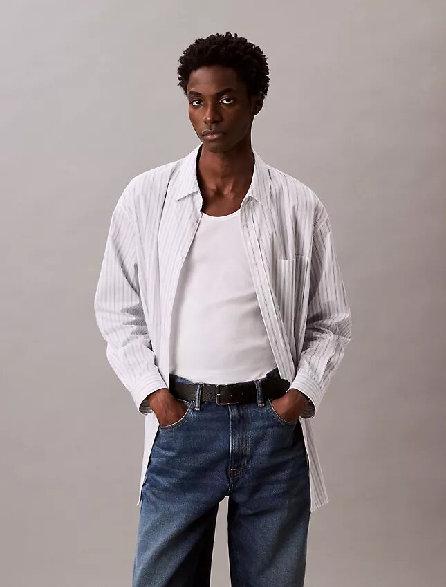 Stripe Cotton Poplin Button-Down Shirt Stripe Cotton Poplin Button-Down Shirt
