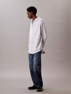 Stripe Cotton Poplin Button-Down Shirt