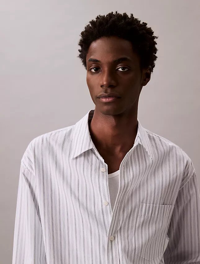 Stripe Cotton Poplin Button-Down Shirt Stripe Cotton Poplin Button-Down Shirt