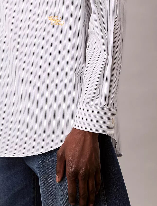 Stripe Cotton Poplin Button-Down Shirt Stripe Cotton Poplin Button-Down Shirt