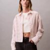 Stripe Cropped Boxy Button-Down Shirt Stripe Cropped Boxy Button-Down Shirt