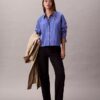 Stripe Cropped Boxy Button-Down Shirt Stripe Cropped Boxy Button-Down Shirt