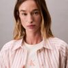 Stripe Cropped Boxy Button-Down Shirt Stripe Cropped Boxy Button-Down Shirt