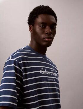 Stripe Logo Graphic Relaxed T-Shirt