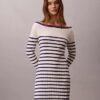 Stripe Long Sleeve Rib Mini Dress