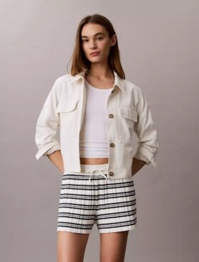 Stripe Rib Pull-On Shorts