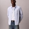 Stripe Slim Relaxed Button-Down Shirt