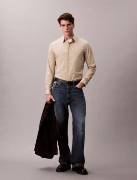 Stripe Slim Stretch Button-Down Shirt