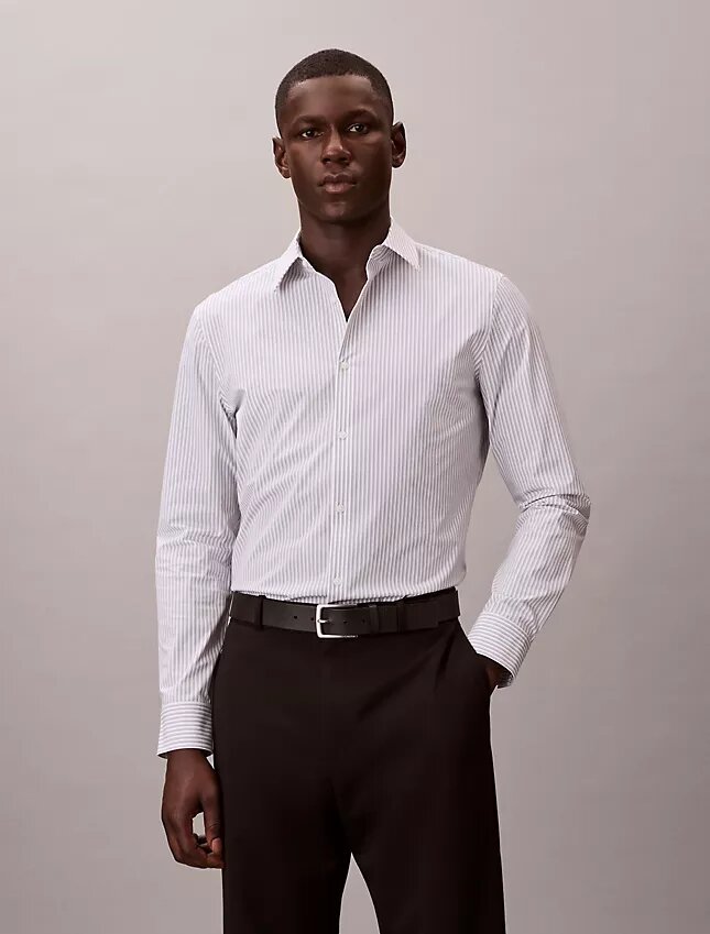 Stripe Tech Stretch Slim Button-Down Shirt Stripe Tech Stretch Slim Button-Down Shirt