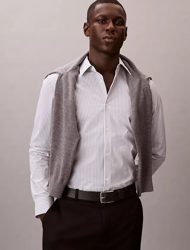 Stripe Tech Stretch Slim Button-Down Shirt Stripe Tech Stretch Slim Button-Down Shirt