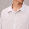 Stripe Viscose Blend Relaxed Button-Down Shirt