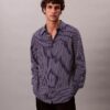 Stripe Viscose Blend Relaxed Button-Down Shirt