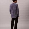 Stripe Viscose Blend Relaxed Button-Down Shirt