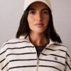 Striped Monogram Terry Cropped Top Striped Monogram Terry Cropped Top