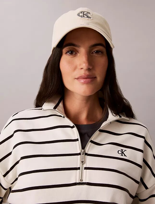 Striped Monogram Terry Cropped Top Striped Monogram Terry Cropped Top
