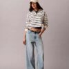 Striped Monogram Terry Cropped Top Striped Monogram Terry Cropped Top