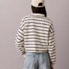 Striped Monogram Terry Cropped Top Striped Monogram Terry Cropped Top