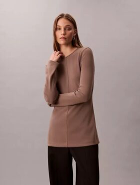 Tailored Knit Slim Tunic Top