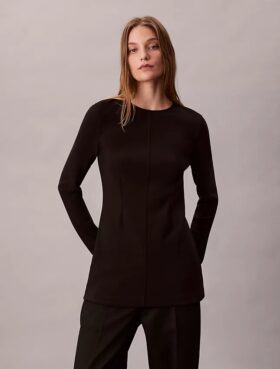 Tailored Knit Slim Tunic Top