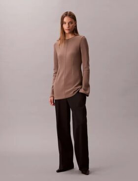 Tailored Knit Slim Tunic Top