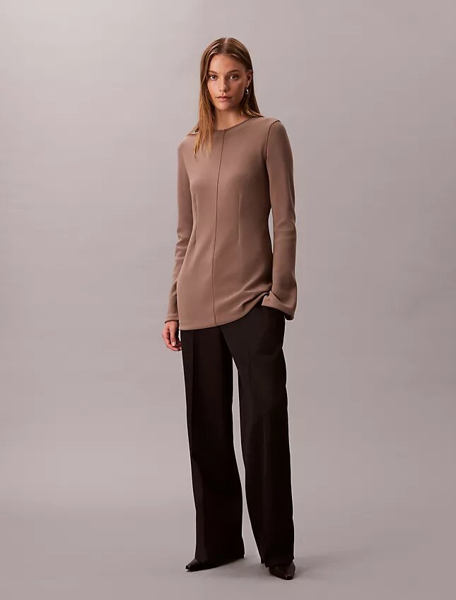 Tailored Knit Slim Tunic Top Tailored Knit Slim Tunic Top